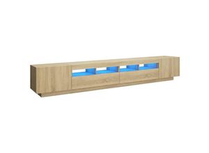 8720286641064 - Bonnevie - TV-SchrankTV-Möbel mit LED-Leuchten Sonoma-Eiche 260x35x40 cm vidaXL