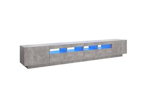 8720286641071 - Bonnevie - TV-SchrankTV-Möbel mit LED-Leuchten Betongrau 260x35x40 cm vidaXL