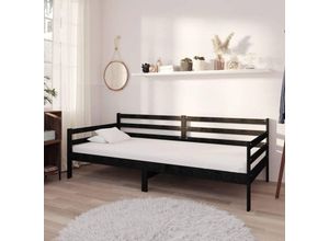 8720286641354 - Bonnevie - TagesbettGästebett Schwarz Kiefer Massivholz 90x200 cm vidaXL