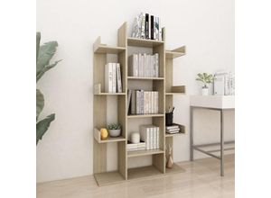 8720286645833 - Bonnevie - BücherregalStandregal Sonoma-Eiche 86x255x140 cm Holzwerkstoff vidaXL