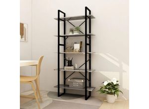 8720286649480 - Bonnevie - BücherregalStandregal 5 Fächer Betongrau 80x30x175 cm Holzwerkstoff vidaXL