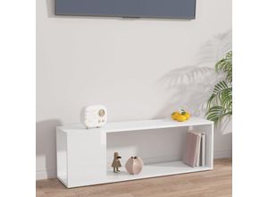 8720286651230 - Bonnevie - TV-SchrankTV-Möbel Hochglanz-Weiß 100x24x32 cm Holzwerkstoff vidaXL