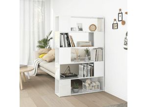 8720286651599 - Bonnevie - Bücherregal RaumteilerStandregal Hochglanz-Weiß Holzwerkstoff vidaXL