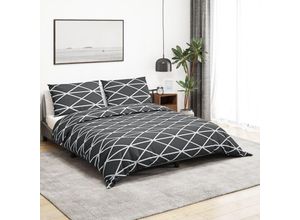 8720286656761 - Bonnevie - Bettwäsche-Set Grau 155x220 cm Baumwolle vidaXL52627