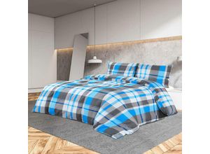 8720286656976 - Bonnevie - Bettwäsche-Set Blau und Grau 225x220 cm Baumwolle vidaXL