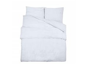 8720286657935 - Bonnevie - Bettwäsche-Set Weiß 225x220 cm Baumwolle vidaXL