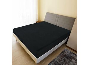 8720286658338 - Bonnevie - Spannbettlaken Jersey Schwarz 100x200 cm Baumwolle vidaXL241192