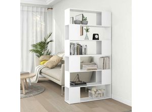 8720286661390 - Bonnevie - Bücherregal RaumteilerStandregal Weiß 100x24x188 cm vidaXL