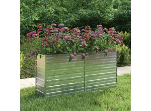 8720286661840 - Bonnevie - Garten-HochbeetBlumenkasten 160x40x77 cm Verzinkter Stahl Silber vidaXL