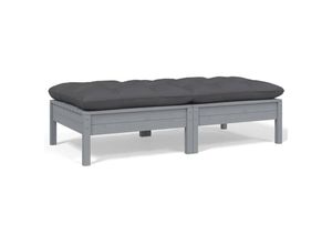 8720286670927 - Bonnevie - 2-Sitzer-GartensofaLounge-Sofa mit Kissen Grau Massivholz Kiefer vidaXL