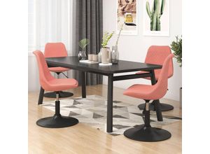 8720286677100 - Bonnevie - Esszimmerstühle 4 Stk Küchenstuhl Drehbar Rosa Samt vidaXL