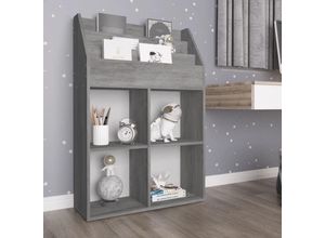 8720286698525 - Bonnevie - Kinder-BücherregalStandregal Betongrau 71x30x114 cm Spanplatte vidaXL