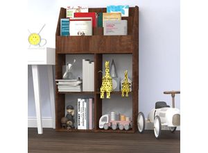 8720286698563 - Bonnevie - Kinder-BücherregalStandregal Braun Eichen-Optik 71x30x114cm Holzwerkstoff vidaXL