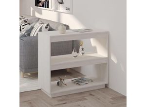 8720286816110 - Bonnevie - BücherregalStandregal Weiß 80x35x71 cm Massivholz Kiefer vidaXL