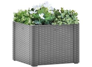 8720286817360 - Bonnevie - Garten-HochbeetBlumenkasten mit Selbstbewässerungssystem Grau 43x43x33 cm vidaXL