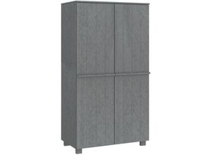 8720286818282 - Kleiderschrank，Aufbewahrungsschrank HAMAR Dunkelgrau 89x50x180 cm Massivholz Kiefer vidaXL