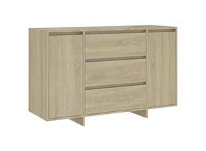 8720286835067 - Bonnevie - SideboardKommode 3 Schubladen Sonoma-Eiche 120x41x75 cm Holzwerkstoff vidaXL