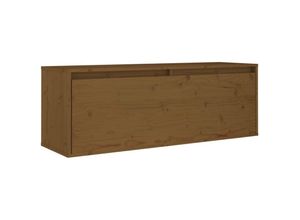 8720286840634 - Bonnevie - Wandschrank Badschrank Honigbraun 100x30x35 cm Massivholz Kiefer vidaXL