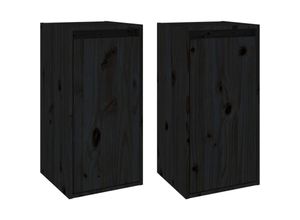 8720286840863 - Bonnevie - Wandschränke 2 Stk Wandhängeschrank Schwarz 30x30x60 cm Massivholz Kiefer vidaXL