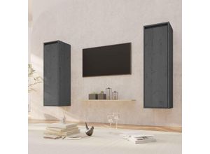 8720286841020 - Bonnevie - Wandschränke 2 Stk Wandhängeschrank Grau 30x30x100 cm Massivholz Kiefer vidaXL 8720286841020 - Bonnevie - Wandschränke 2 Stk Wandhängeschrank Grau 30x30x100 cm Massivholz Kiefer vidaXL