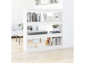 8720286843710 - Bonnevie - Bücherregal RaumteilerBücherschrank Weiß 100x30x103 cm vidaXL