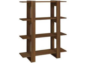 8720286843963 - Bücherregal Raumteiler，Bücherschrank Braun Eichen-Optik 100×30×1235 cm vidaXL