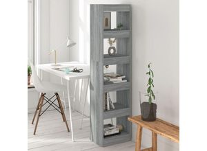 8720286844250 - Bonnevie - Bücherregal RaumteilerBücherschrank Grau Sonoma 40x30x166 cm vidaXL