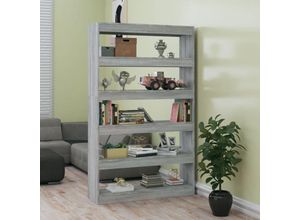 8720286844700 - Bonnevie - Bücherregal RaumteilerBücherschrank Grau Sonoma 100x30x166 cm vidaXL