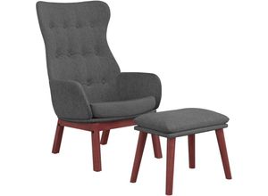 8720286884751 - Relaxsessel mit Hocker Dunkelgrau Stoff Vidaxl Grau