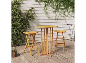 8720286918074 - Bonnevie - 3-tlg Bar-SetBartisch-Set Klappbar Massivholz Teak vidaXL