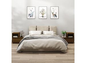 8720286923627 - Bonnevie - 2er-Set NachttischeBeistelltische Honigbraun 60x34x51 cm Massivholz Kiefer vidaXL