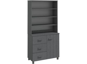 8720286942765 - Vidaxl - Highboard hamar Massivholz Kiefer Dunkelgrau Grau