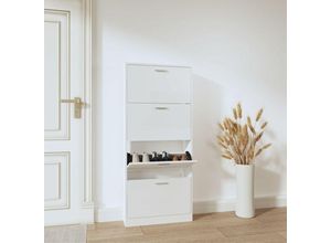 8720286944936 - Bonnevie - Schuhschrank Hochglanz-Weiß 59x17x150 cm Holzwerkstoff vidaXL313042