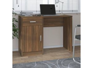 8720286946299 - Bonnevie - ComputertischSchreibtisch mit Stauraum Braun Eichen-Optik 100x40x73 cm vidaXL