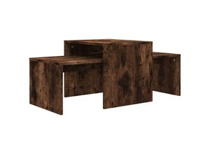 8720286954607 - vidaXL - Couchtisch-Set - 100x48x40 - cm - handgefertigt - Holz - geräuchert - eichenfarbig