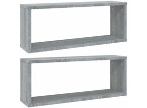 8720286956076 - Bonnevie - Würfelregale 2 Stk Grau Sonoma 60x15x23 cm Holzwerkstoff vidaXL864663