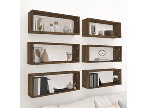 8720286956120 - Bonnevie - Würfelregale 6 Stk Braun Eiche 60x15x23 cm Holzwerkstoff vidaXL260282