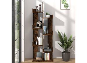 8720286956700 - Bonnevie - BücherschrankStandregal 48x255x140 cm Räuchereiche Holzwerkstoff vidaXL