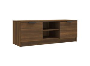 8720286968451 - Bonnevie - TV-SchrankTV-Möbel Braun Eichen-Optik 102x35x365 cm Holzwerkstoff vidaXL