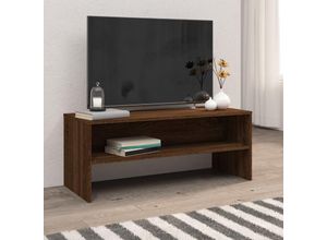 8720286974957 - Bonnevie - TV-SchrankTV-Möbel Braun Eichen-Optik 100x40x40 cm Holzwerkstoff vidaXL