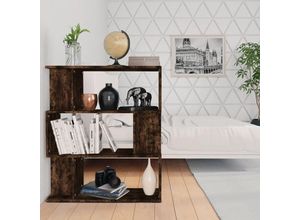 8720286975053 - Bonnevie - Bücherregal RaumteilerBücherschrank Räuchereiche 80x24x96 cm Holzwerkstoff vidaXL