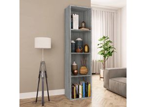 8720286975091 - Bonnevie - Bücherschrank TV-SchrankTV-Möbel Grau Sonoma 36x30x143 cm Holzwerkstoff vidaXL
