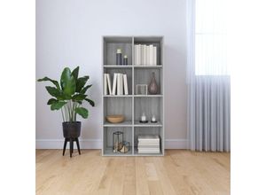 8720286975121 - Bonnevie - Bücherregal SideboardKommode Grau Sonoma 66×30×130 cm Holzwerkstoff vidaXL