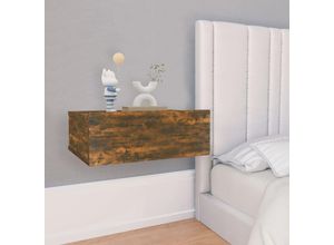 8720286975329 - Bonnevie - Hängender NachttischBeistelltisch Räuchereiche 40x30x15 cm Holzwerkstoff vidaXL