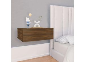 8720286975367 - Bonnevie - Hängender NachttischBeistelltisch Braun Eiche 40x30x15 cm Holzwerkstoff vidaXL