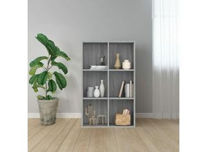 8720286975398 - Bonnevie - Bücherregal SideboardKommode Grau Sonoma 66x30x98 cm Holzwerkstoff vidaXL