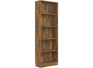 8720286976371 - Bücherregal 5 Fächer Räuchereiche 60x24x175 cm Holzwerkstoff vidaXL