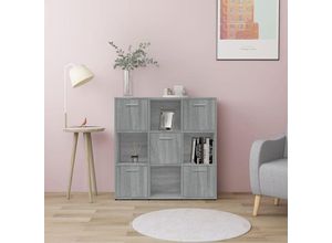 8720286977040 - Bonnevie - BücherregalStandregal Grau Sonoma 90x30x90 cm Holzwerkstoff vidaXL