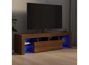 8720286977576 - Bonnevie - TV-SchrankTV-Möbel mit LED-Leuchten Braun Eichen-Optik 140x365x40 cm vidaXL