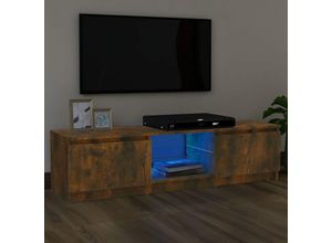 8720286977798 - Bonnevie - TV-SchrankTV-Möbel mit LED-Leuchten Räuchereiche 120x30x355 cm vidaXL